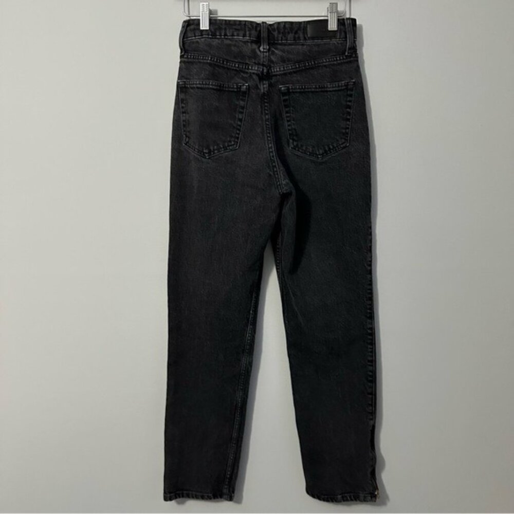 Social Tourist Black Zip Hem Straight Jeans W26 Y2K Grunge Streetwear - Picture 3 of 11